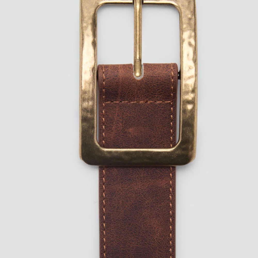 Square buckle belt - Brass - Picture 3 of 5